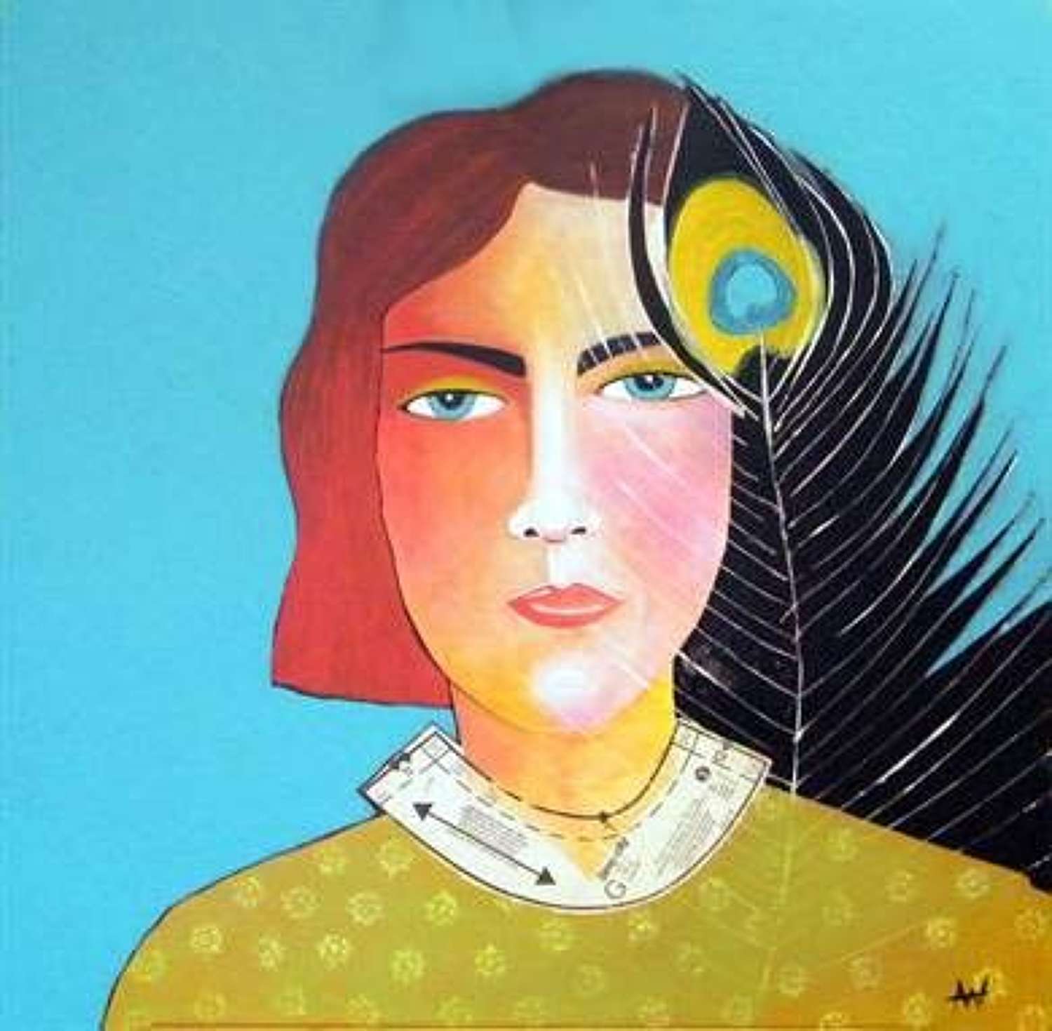 'Girl with Peacock Feather'