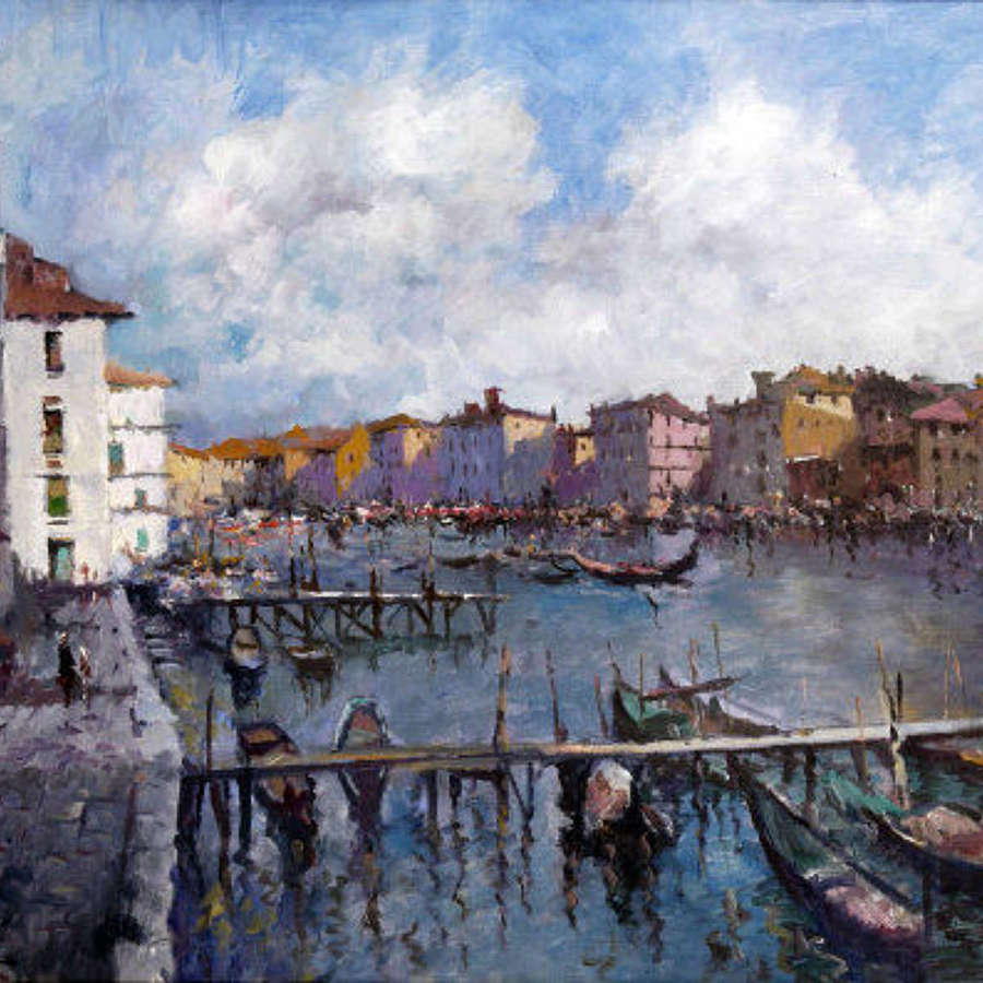'Gondolas at rest, Venice' 1999