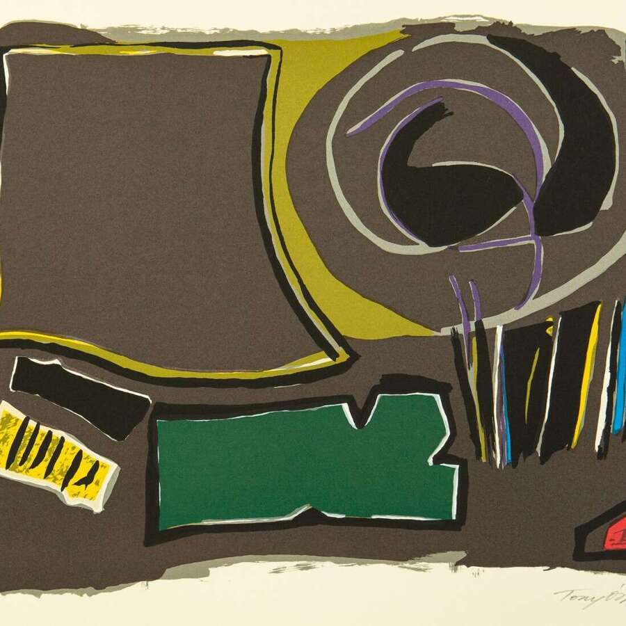 'Grey and Green Abstract'