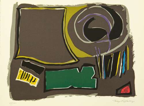 'Grey and Green Abstract'