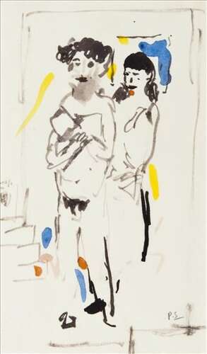 'Artist and Model' circa 1970
